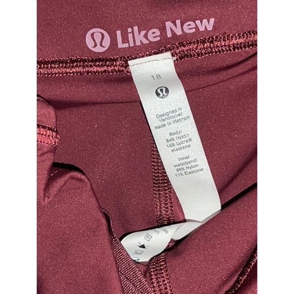 Lululemon Like New Swift Speed High-Rise Tight -  Sz 18 Womens Burgundy - Picture 4 of 7
